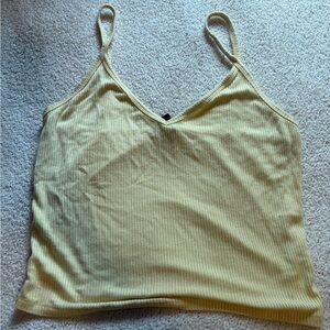 Forever 21 Yellow Ribbed Camisole Top